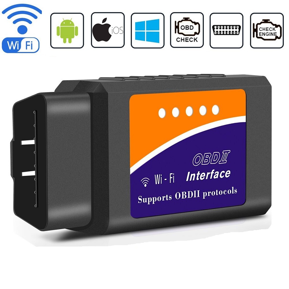 BANIGIPA Improved Version Car WiFi OBD2 Scanner OBD II Scan Code Reader Check Engine Light Diagnostic Tool for iOS & Android Supports Torque Pro, OBD Car Auto Doctor APP, Fit Most